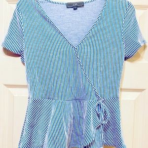 SOLD NWOT Women’s Striped Surplice Blouse